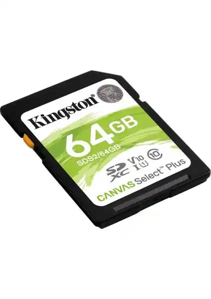 Kingston SDS2-64GB SDXC Canvas Select Plus Hafıza Kartı Yüksek Hızlı ve Güvenilir Depolama Çözümü