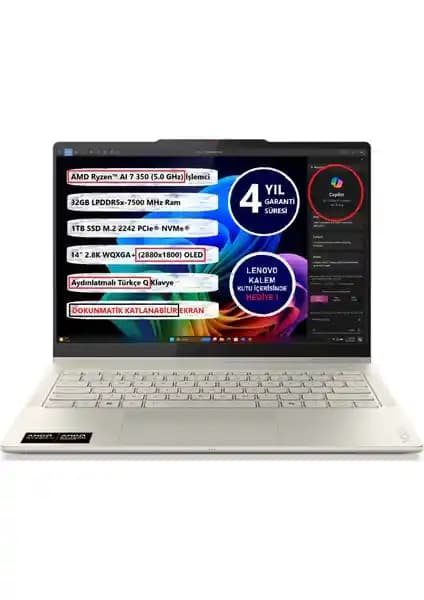 Lenovo Yoga 7 2-in-1 14AKP10: Yüksek Performans ve Taşınabilirlik Sunan Çok Yönlü Dizüstü Bilgisayar