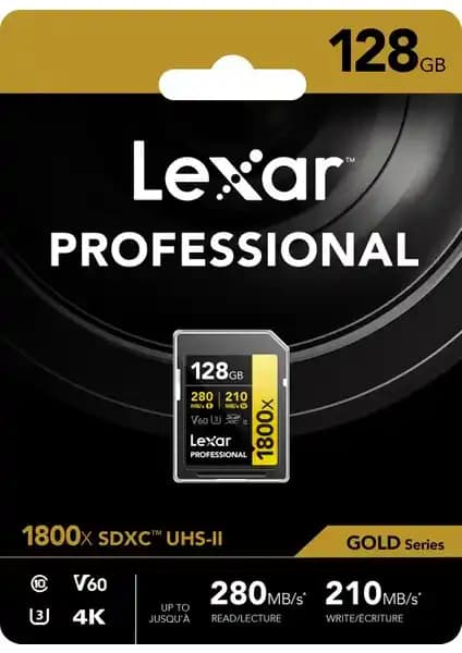 Lexar 128GB Profesyonel 1800x SDXC Hafıza Kartı Yüksek Hız ve Güvenilirlik ile Profesyonel Kullanım İçin