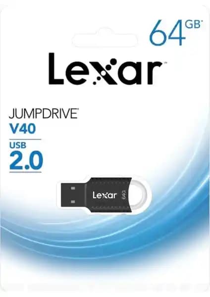 Lexar 64GB Jumpdrive V40 USB 2.0 Flash Bellek ile Güvenilir ve Pratik Depolama Çözümü