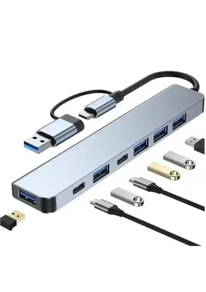 Maxgo 3011 7 Port USB Hub Çoğaltıcı Çoklayıcı Type-C Yüksek Hızlı Bağlantı