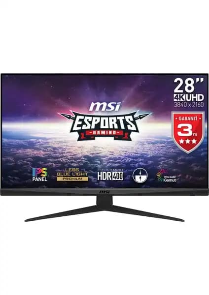 MSI G281UV 27.9 İnç 4K UHD Oyun Monitörü Yüksek Çözünürlük ve Gelişmiş Özelliklerle
