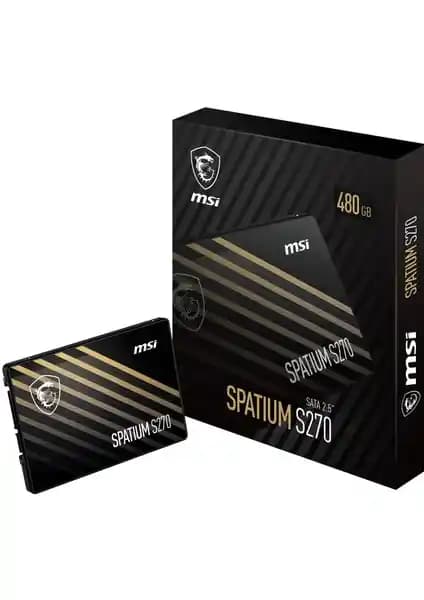 MSI Msı SSD Spatıum S270 480GB SATA 3.0 2.5 İnç Depolama Çözümü