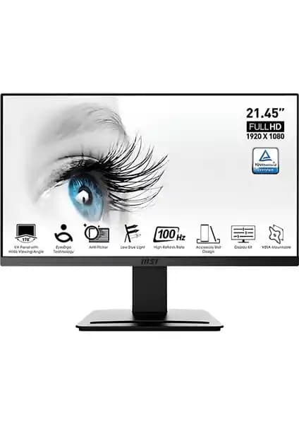 MSI Pro MP223 21.5 İnç Full HD Monitör: Ofis ve Profesyonel Kullanım İçin Uygun