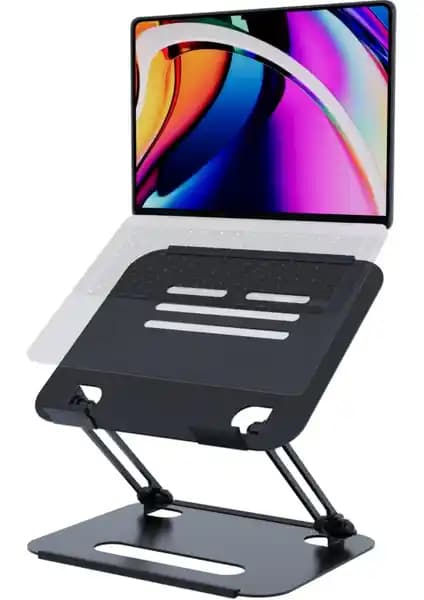 Mufamet Çelik Uyumlu Ergonomik Ayarlanabilir Laptop Standı 13-19.3 inç modellerle uyumlu
