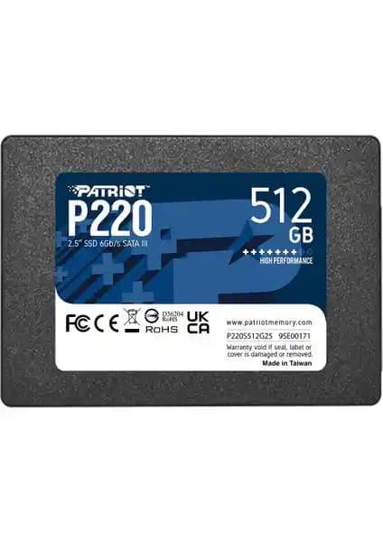 Patriot P220 512GB SSD: Yüksek Performans ve Güvenilirlik Sunan Depolama Çözümü