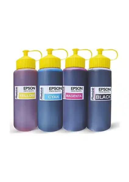Photoink EcoTank L1110 İçin 4 Renk 500ML Mürekkep Seti Yüksek Kalite ve Ekonomik Çözüm