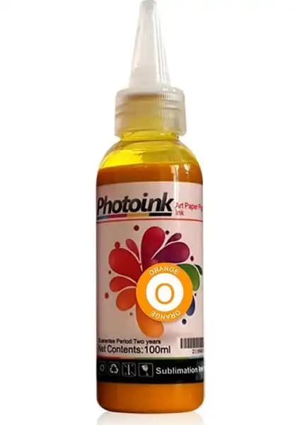 Photoink Süblimasyon Transfer Baskı Mürekkebi Turuncu Renk Yüksek Kalite ve Dayanıklılık