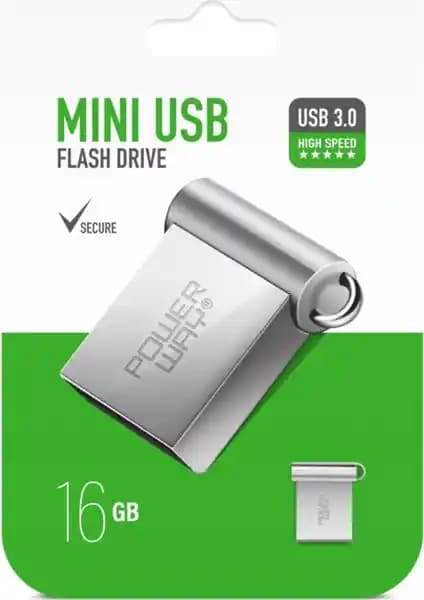 Powerway 16 GB USB 3.0 Metal Mini Flash Bellek Yüksek Hızlı ve Dayanıklı Taşınabilir Depolama
