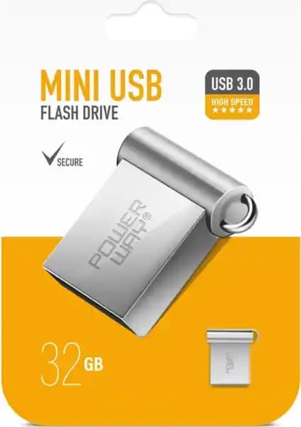 Powerway 32 GB USB 3.0 Metal Mini USB Flash Bellek yüksek hız ve dayanıklılık sunar