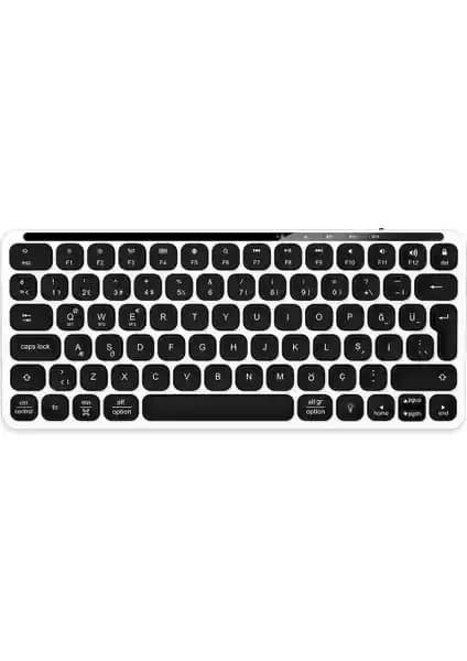 Pusat Business Pro Mini Bluetooth Kablosuz Klavye Gri - Şık ve Taşınabilir Ofis ve Ev Kullanımı Klavyesi