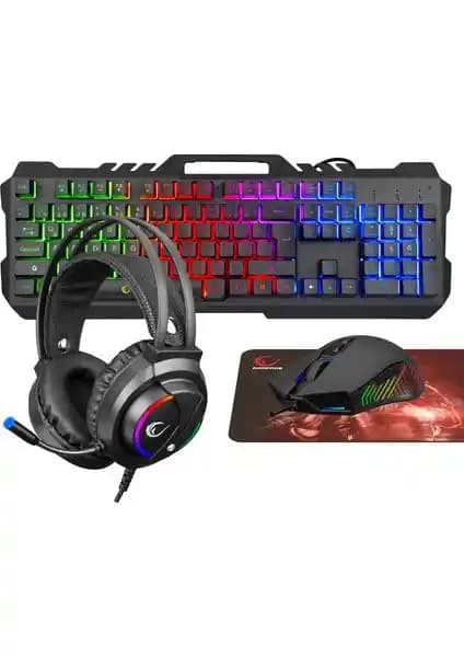 Rampage FITMENT KM-GX7 Çok Yönlü Oyun Seti RGB Işıklandırma ve Ergonomik Tasarım ile