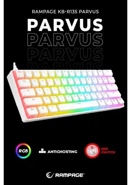 Rampage KB-R135 Parvus Beyaz Type-C RGB Mekanik Gaming Klavye Özellikleri ve Kullanıcı Yorumları