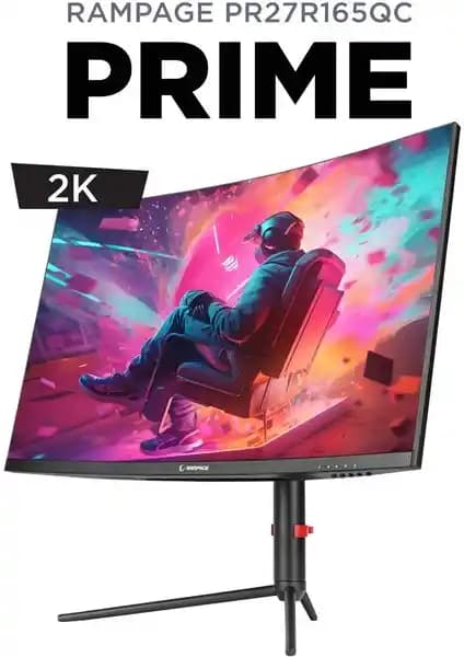 Rampage Prime PR27R165QC: 2K Çözünürlük ve 165Hz Yenileme Hızına Sahip Oyun Monitörü