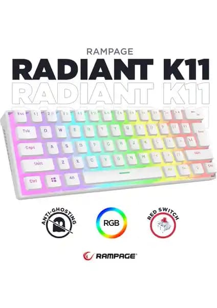 Rampage Radiant K11 Beyaz Type-C RGB Mekanik Oyun Klavyesi İncelemesi ve Özellikleri