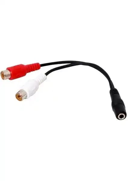 S-Link SL-358 15cm 3.5 F'li to 2 RCA F'li Stereo Kablosu Güçlü Ses Bağlantısı Sağlar