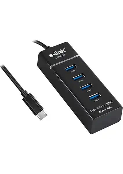S-Link SL-USB-C63 USB 3.1 Type C Çoklu Bağlantı Hubu Yüksek Hızlı Veri Transferi İçin Güvenilir Çözüm