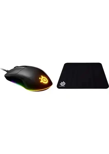 SteelSeries Rival 3 RGB ve Qck+ Oyuncu Mousepad Seti: Yüksek Performans ve Estetik