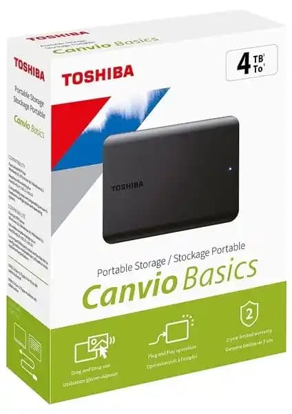 Toshiba Canvio Basic 4TB USB 3.2 Taşınabilir Depolama Çözümü Güçlü ve Güvenilir