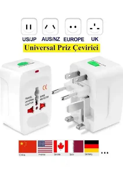 Vwin Seyahat Adaptörü Priz Dönüştürücü Evrensel Güvenli ve Taşınabilir Seyahat Aksesuarı