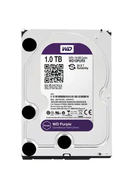 WD 3.5 Purple 1TB Güvenilir Güvenlik ve Gözetim Sistemleri İçin Sabit Disk