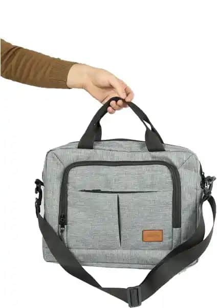 Woys Bags 15.6 İnç Gri Evrak ve Laptop Çantası Modern Tasarım ve Fonksiyonellik