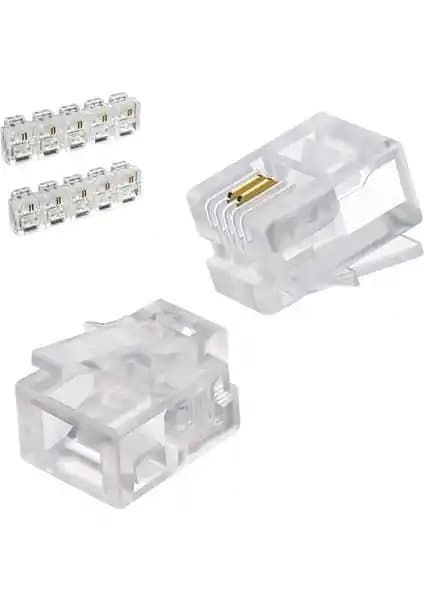Wozlo 100 Adet RJ11 Konnektör: Telefon Bağlantısı İçin Güvenilir ve Dayanıklı Çözüm