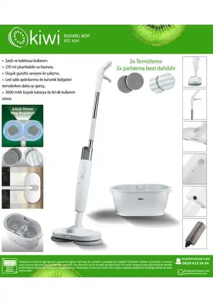 Kiwi KSC-4241 Kovalı Otomatik Paspas: Kablosuz Temizlikte Standart, Yüzey Parlatması