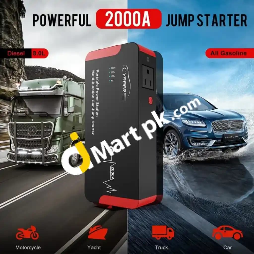 2000A Kapasiteli Jump Starter ile Araçlarınız İçin Güvenilir Güç Kaynağı Çözümü