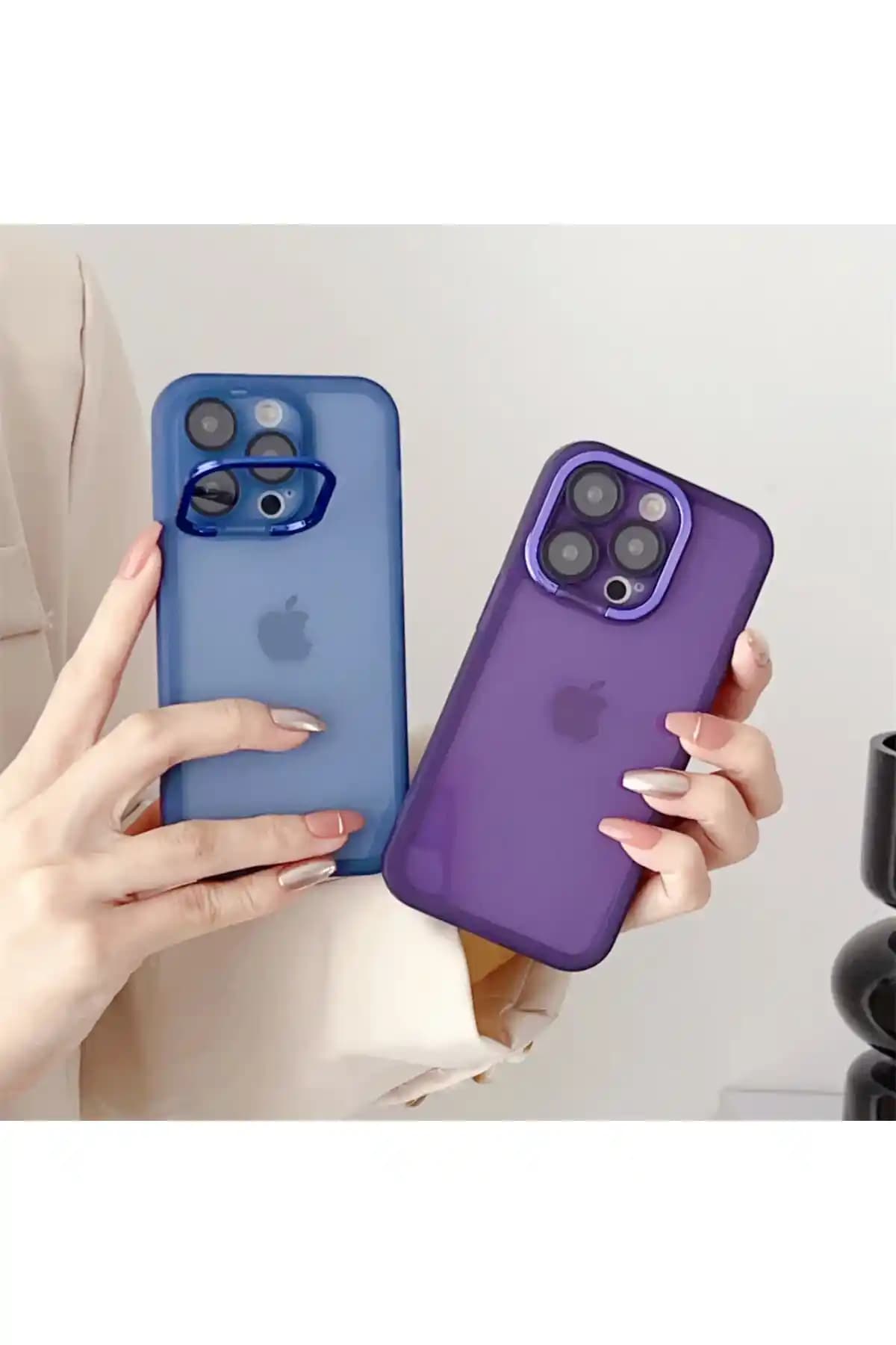 Desenli Derin Mor iPhone 14 Pro Max Koruyucu Kılıfı Estetik ve Koruma Bir Arada