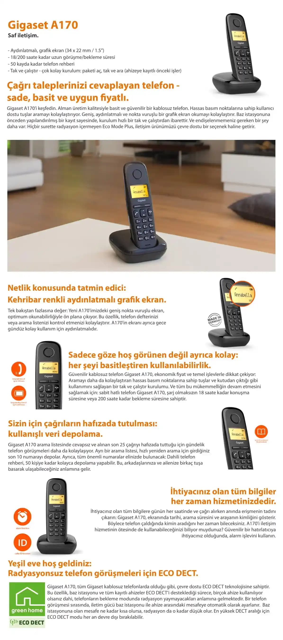 Gigaset A170 ile Evde Güvenli ve Pratik Kablosuz İletişim Çözümü