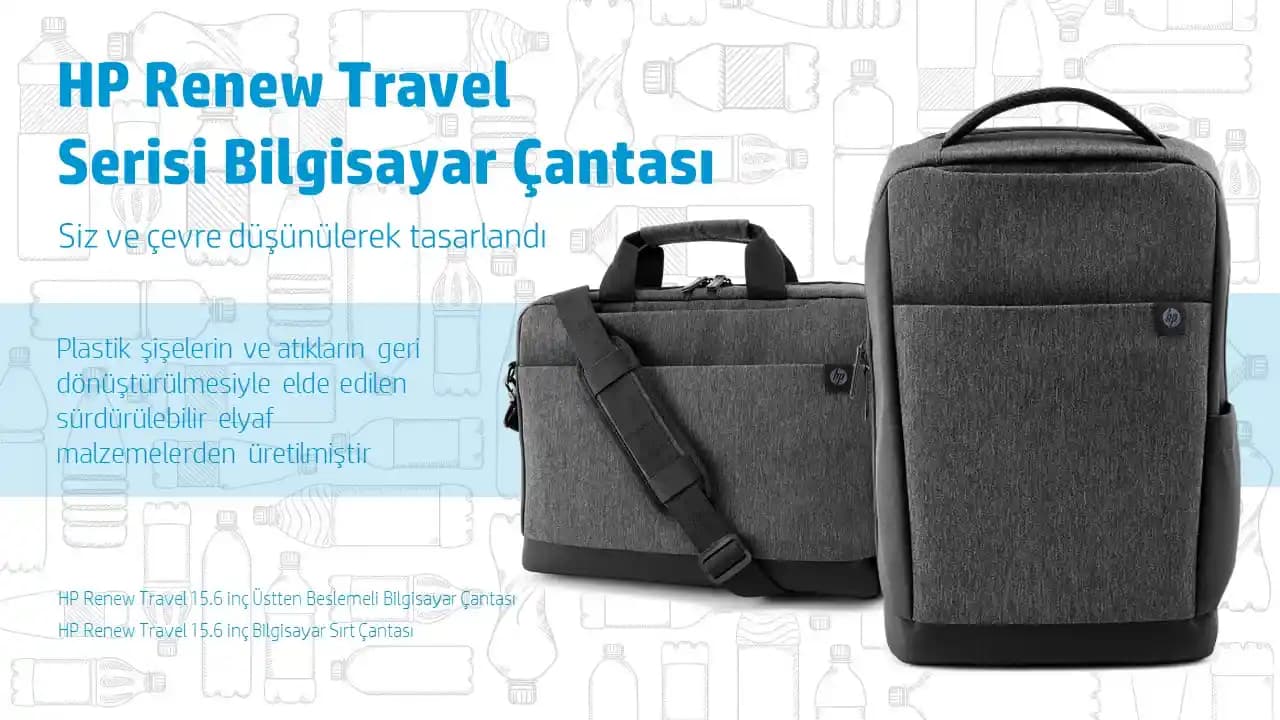 Hp Renew Travel 15.6 İnç Çanta: Hafif ve Dayanıklı Seyahat ve Günlük Kullanım için
