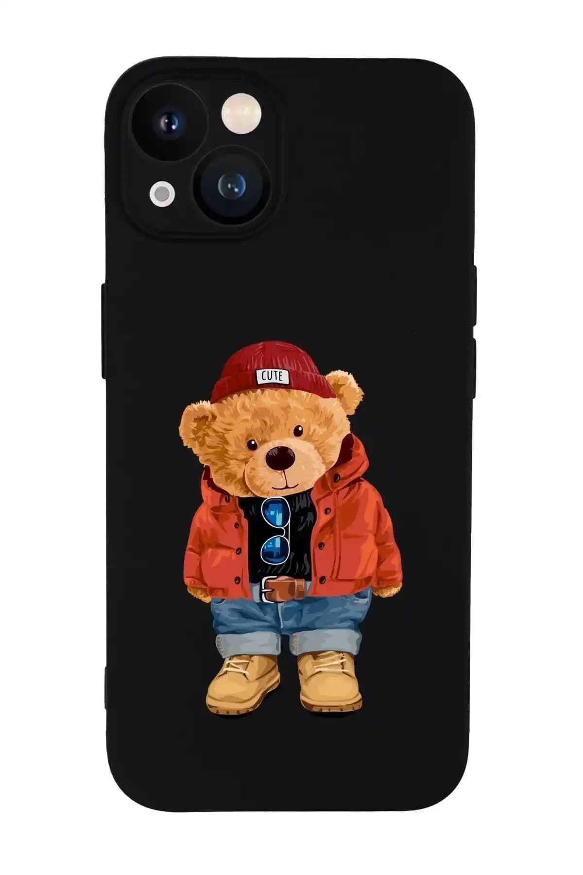 iPhone 13 için desenli teddy bear telefon kılıfları estetik ve koruyucu çözüm