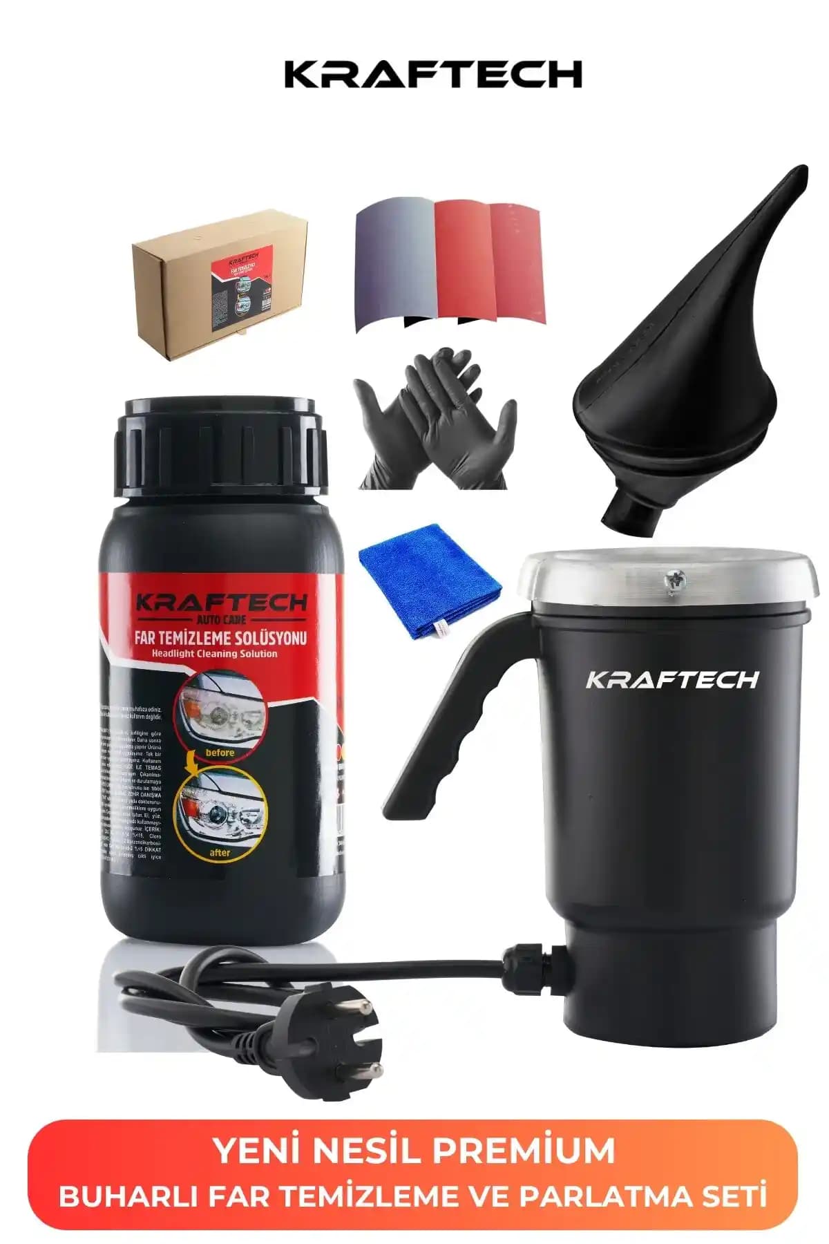 Kraftech Buharlı Araba Far Temizleyici Ürünleri Hakkında Detaylı Bilgi ve Değerlendirme