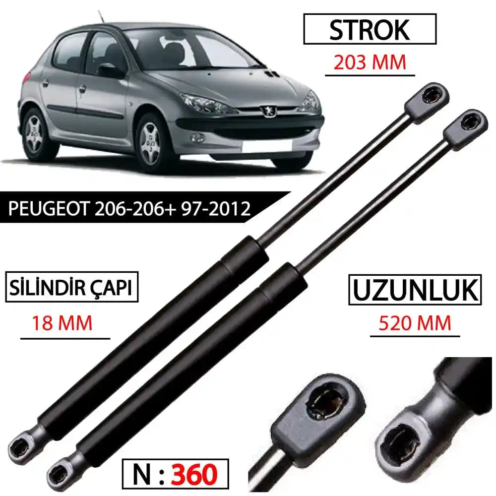 Peugeot 206 İçin Bagaj Amortisörü Seçimi ve Uyum Rehberi