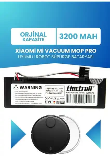 Electroll Xiaomi Mi Vacuum Mop Pro Batarya: Uzun Ömürlü ve Uyumluluk Garantili Çözüm