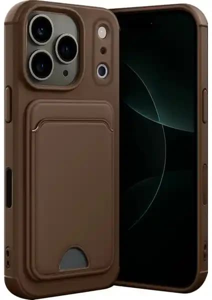 iPhone 17 Pro Max için Şık ve Koruyucu Silikon Kılıf Kartlık Özelliği ile