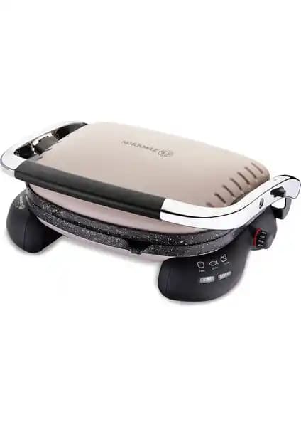 Korkmaz Castron 1800 W Çift Taraflı Alüminyum Plakalı Bej Tost ve Izgara Makinesi Özellikleri