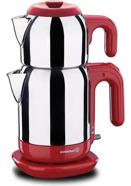 Korkmaz Demtez Inox Kırmızı Elektrikli Çaydanlık: Şık Tasarım ve Gelişmiş Özellikler