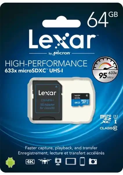 Lexar 64GB MicroSDXC UHS-I 633X Hafıza Kartı: Yüksek Performans ve Güvenilirlik