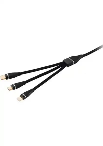 MF Product Jettpower 0060 Metal Başlıklı 3'ü 1 Arada Hızlı Şarj Kablosu Özellikleri ve Kullanım Avantajları