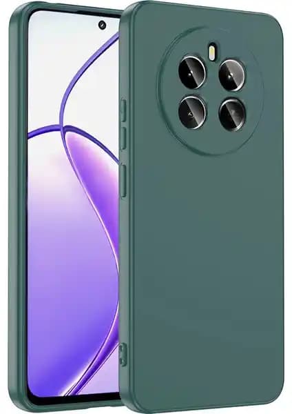 Realme 12 için Kadifeli Mara İç Yüzeyli Şık ve Koruyucu Lansman Kapakları