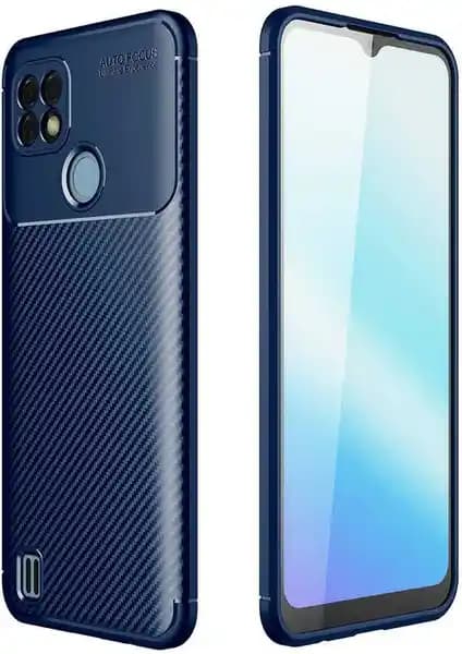 Realme C25 için dayanıklı ve şık karbon desenli silikon kılıf özellikleri