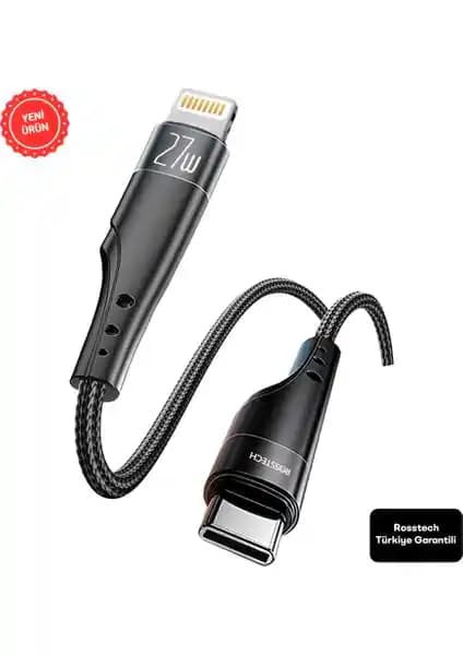 Rosstech 27W Usb-C to Lightning Hızlı Şarj ve Veri Aktarım Kablosu Türkiye