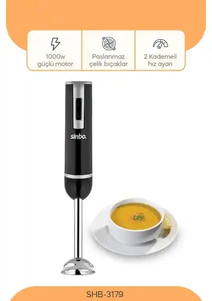 Sinbo El Blender SHB3179: Günlük Mutfak İşleri İçin Çok Fonksiyonlu ve Şık Çözüm