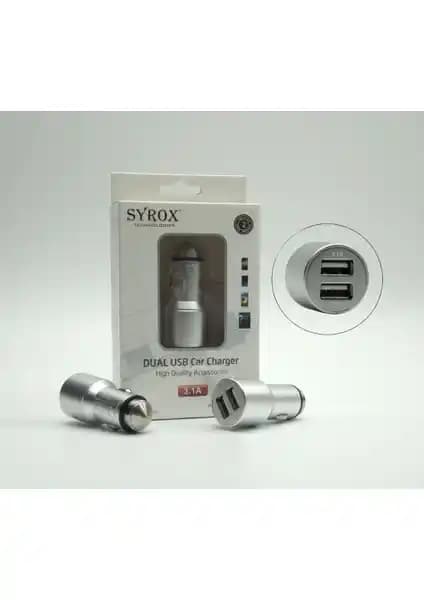 Syrox 3.1 Mah Çift Girişli Araç Şarj Başlığı: Dayanıklı ve Pratik Şarj Çözümü