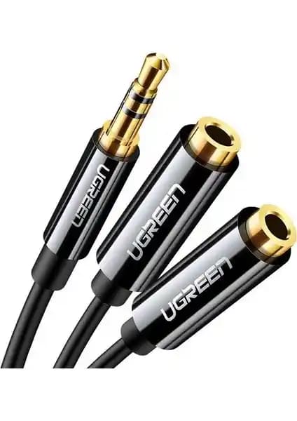 Ugreen 3.5mm 2'li Aux Kulaklık Çoklayıcı Beyaz - Dayanıklı ve Şık Ses Paylaşım Aksesuarı