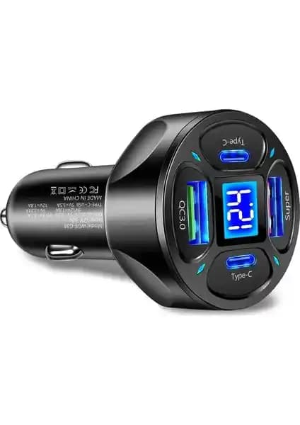 Yüksek Performanslı LED Dijital Ekranlı 66W Araç Şarj Cihazı ile Güçlü ve Güvenli Şarj Deneyimi