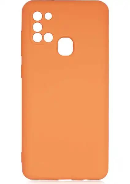 Zore Galaxy A21S Kılıf Mara Lansman Kapak Turuncu Şıklık ve Koruma Sağlayan Tasarım