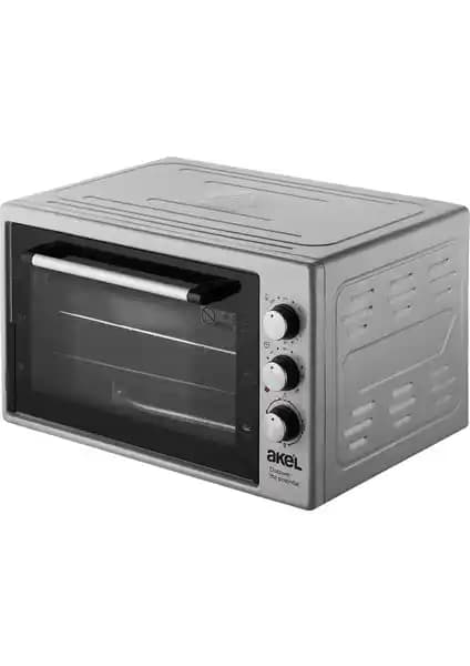 Akel AF380L Midi Fırın Gri 38 Litre Çift Tepsili Termostatlı ve Saatli Modern Tasarım